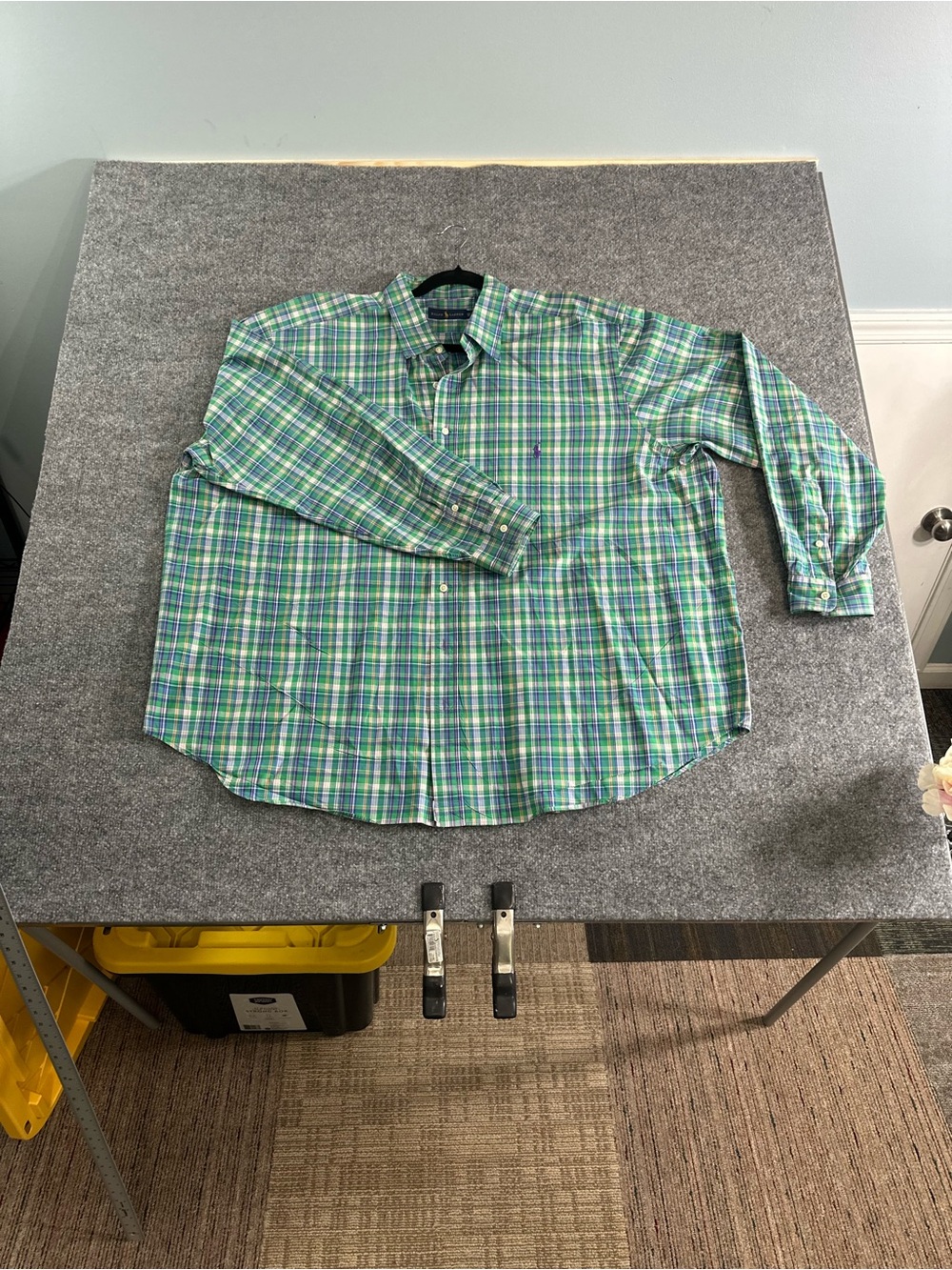Polo by Ralph Lauren Green & Blue Plaid Button-Down Shirt Size 3XB
